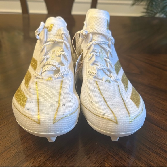 Adidas Men's Adizero 13.0, football cleats White/Gold Metallic, size 8.5 New - Picture 2 of 11